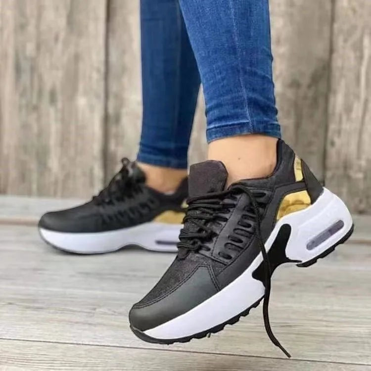 Mesh Breathable Wedge Heel Sneakers — Women