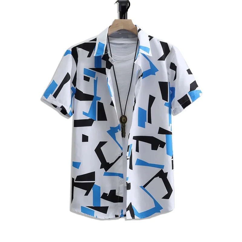 Men's Hawaiian Shirt – 3D Tropical Print Short Sleeve Aloha Blouse