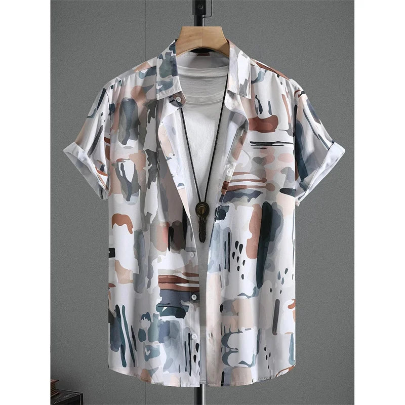 Men's Hawaiian Shirt – 3D Tropical Print Short Sleeve Aloha Blouse
