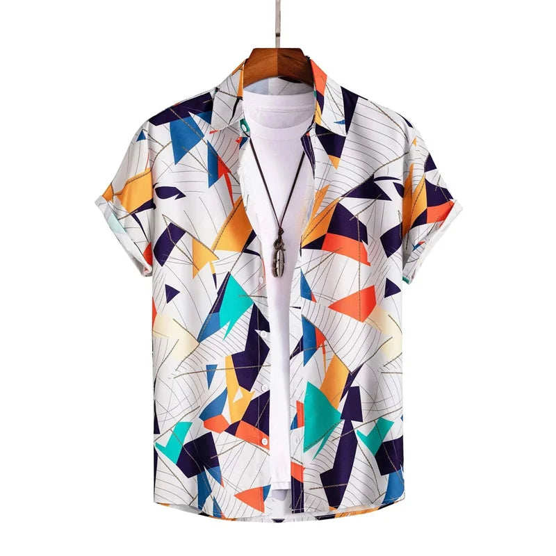 Men's Hawaiian Shirt – 3D Tropical Print Short Sleeve Aloha Blouse
