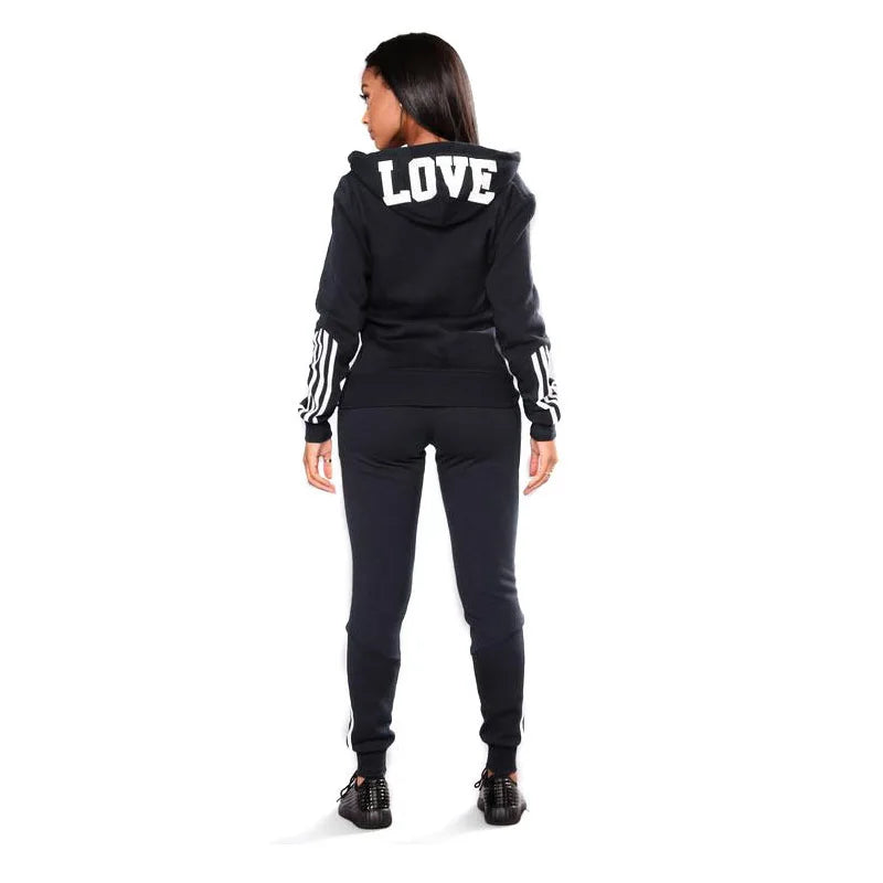 Survêtement Femme Zip-up Style Italien — Hoodie & Jogger Slim | Women Zip-Up Hoodie Tracksuit Set