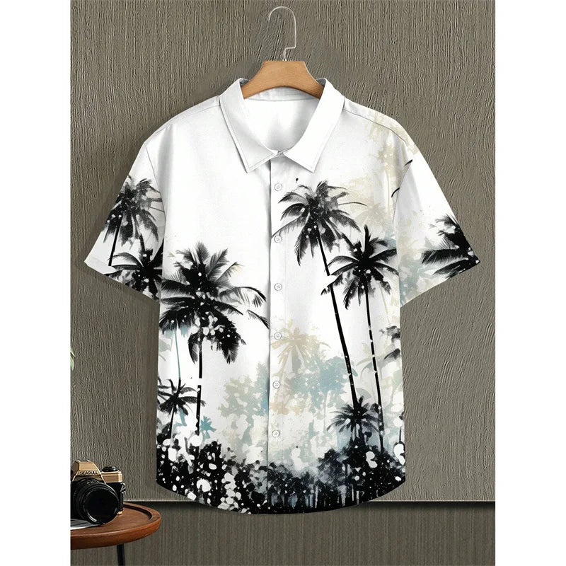 Men's Hawaiian Shirt – 3D Tropical Print Short Sleeve Aloha Blouse