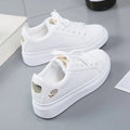 Embroidered Floral Leather Sneakers — Women
