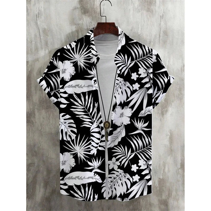 Men's Hawaiian Shirt – 3D Tropical Print Short Sleeve Aloha Blouse