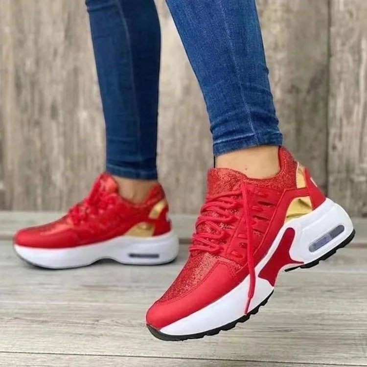 Mesh Breathable Wedge Heel Sneakers — Women