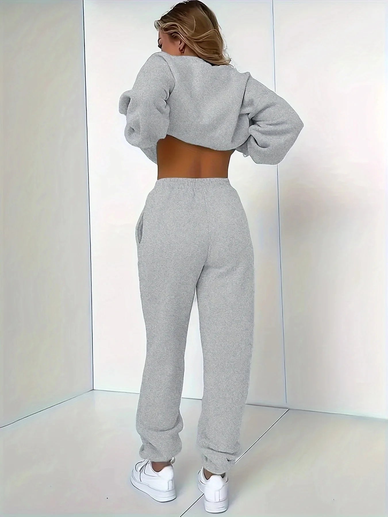 Ensemble Polaire Grande Taille Femme — Sweat & Jogger Imprimé | Plus Size Women Fleece Tracksuit 2-Piece Set
