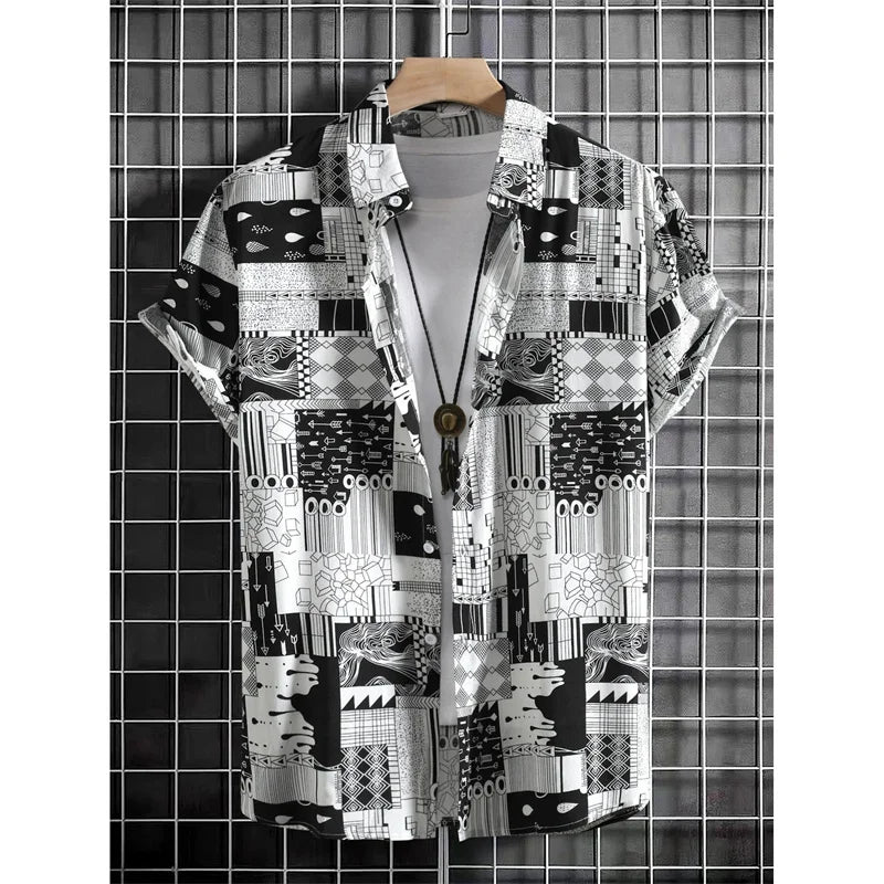 Men's Hawaiian Shirt – 3D Tropical Print Short Sleeve Aloha Blouse