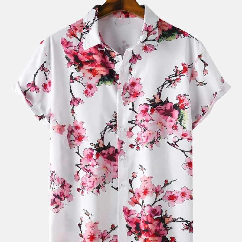 Men's Hawaiian Shirt – 3D Tropical Print Short Sleeve Aloha Blouse