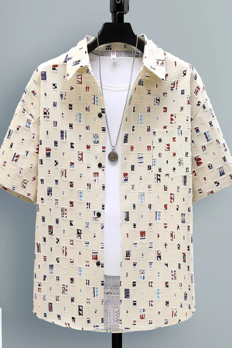 Men's Letter Print Sportswear Set – Shirt & Shorts (M–4XL) | Ensemble Sport Imprimé