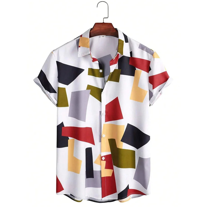 Men's Hawaiian Shirt – 3D Tropical Print Short Sleeve Aloha Blouse