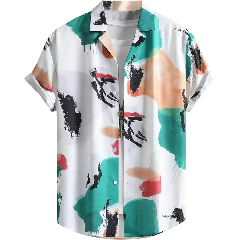Men's Hawaiian Shirt – 3D Tropical Print Short Sleeve Aloha Blouse