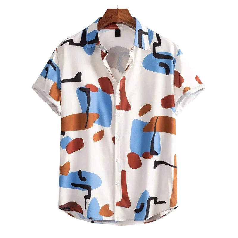 Men's Hawaiian Shirt – 3D Tropical Print Short Sleeve Aloha Blouse