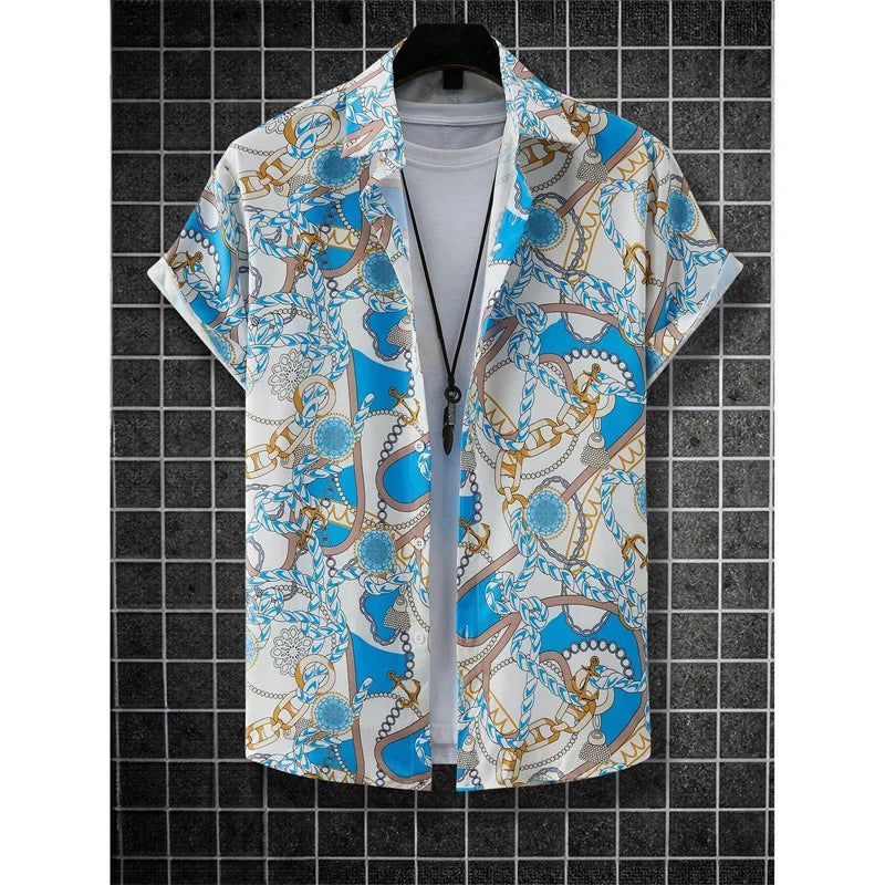 Men's Hawaiian Shirt – 3D Tropical Print Short Sleeve Aloha Blouse