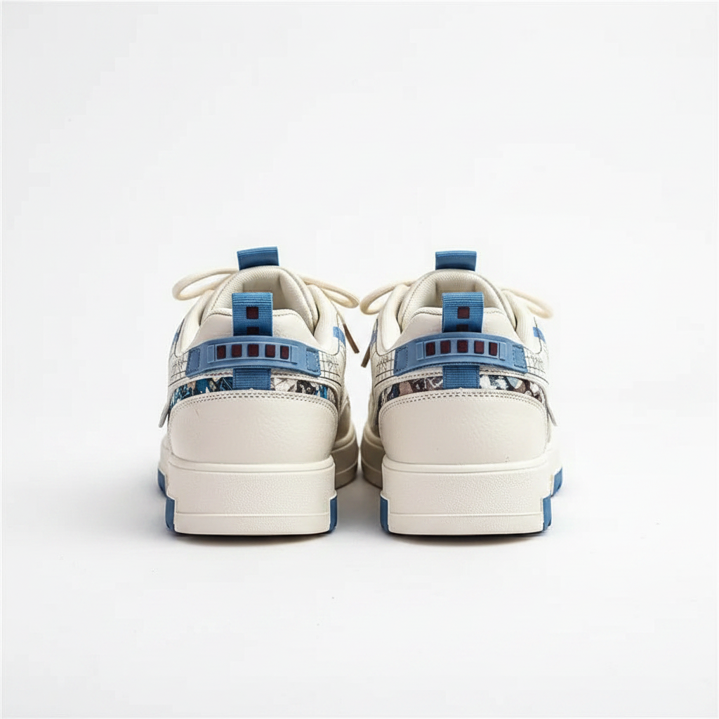 Cream blue back