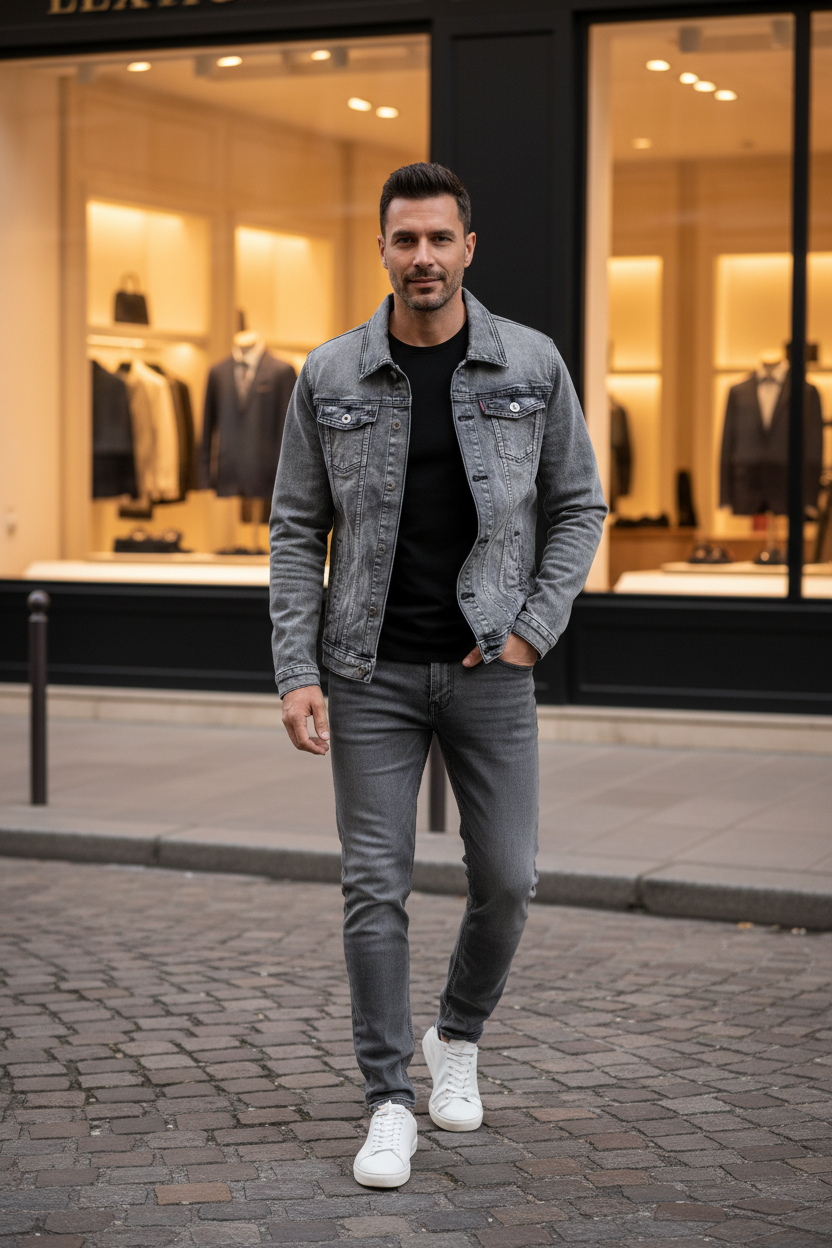 Jeans gri luxe
