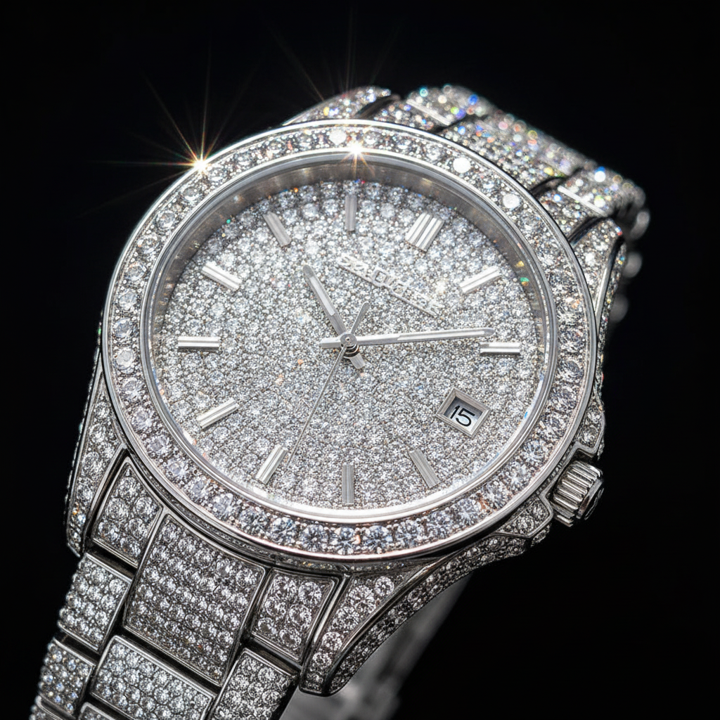 Montre iced out dial detay