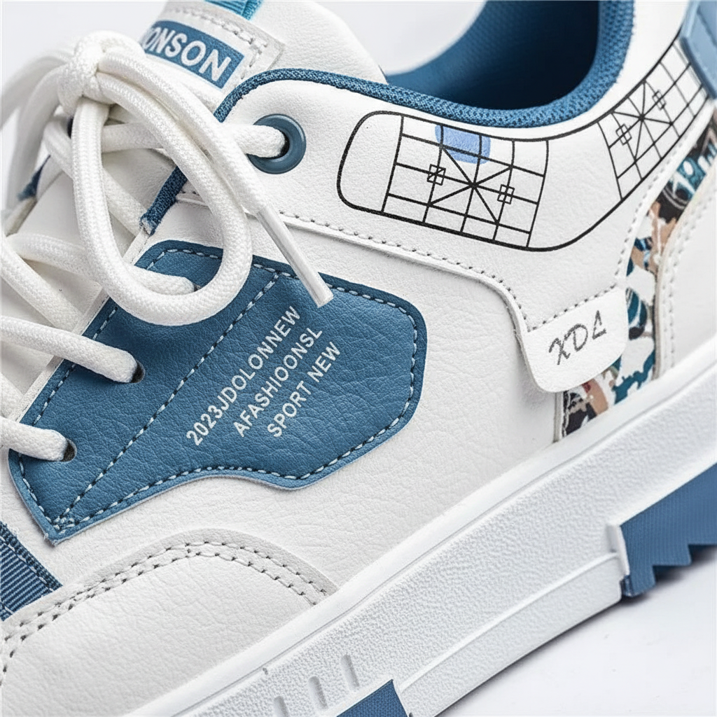 White blue close-up