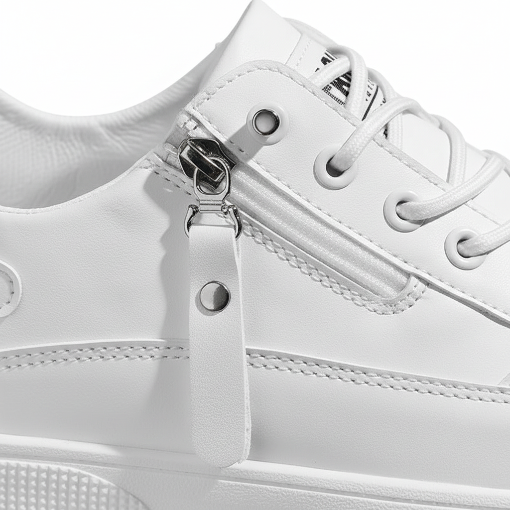 White zipper close-up
